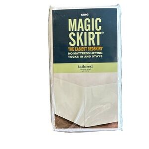 Magic Skirt Wrap Around Bedskirt Tailored King 15" drop-Off White